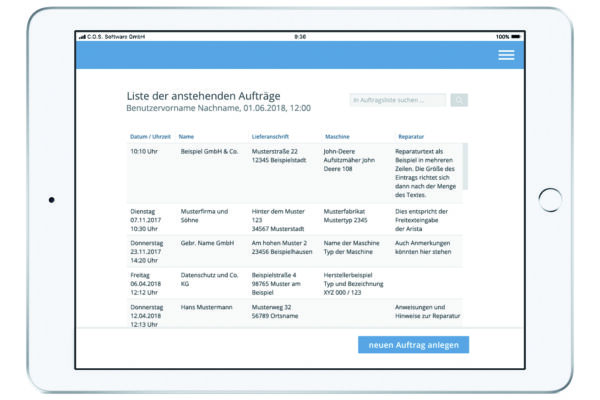 C.O.S. Software GmbH - mobile Auftragsabwicklung